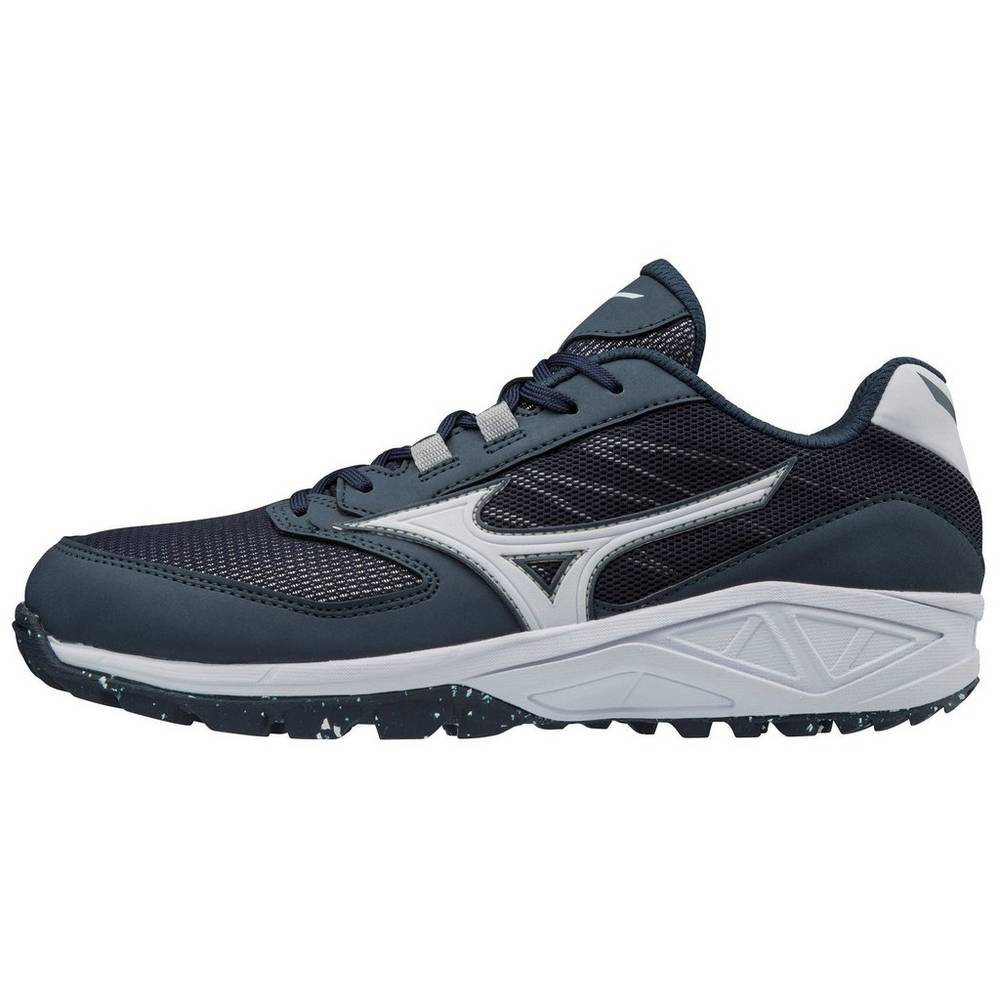 Mizuno Men's Dominant All Surface Low Turf Baseball Shoes Navy/White (320565-BTN)